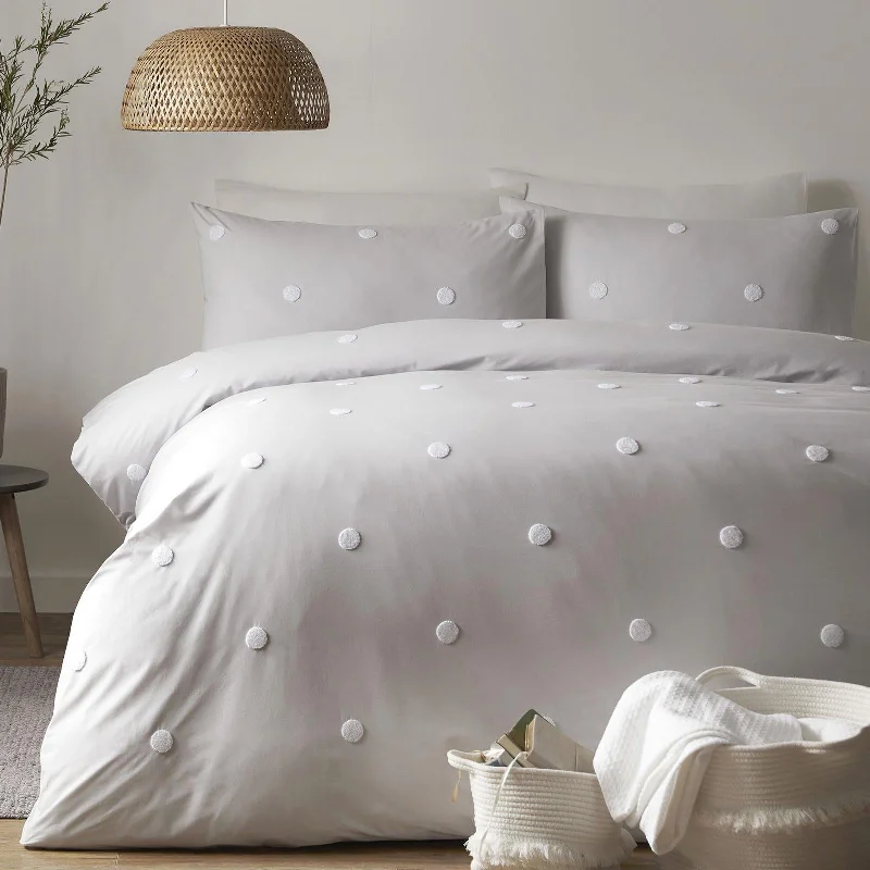 Dot Garden Duvet Cover Set Silver