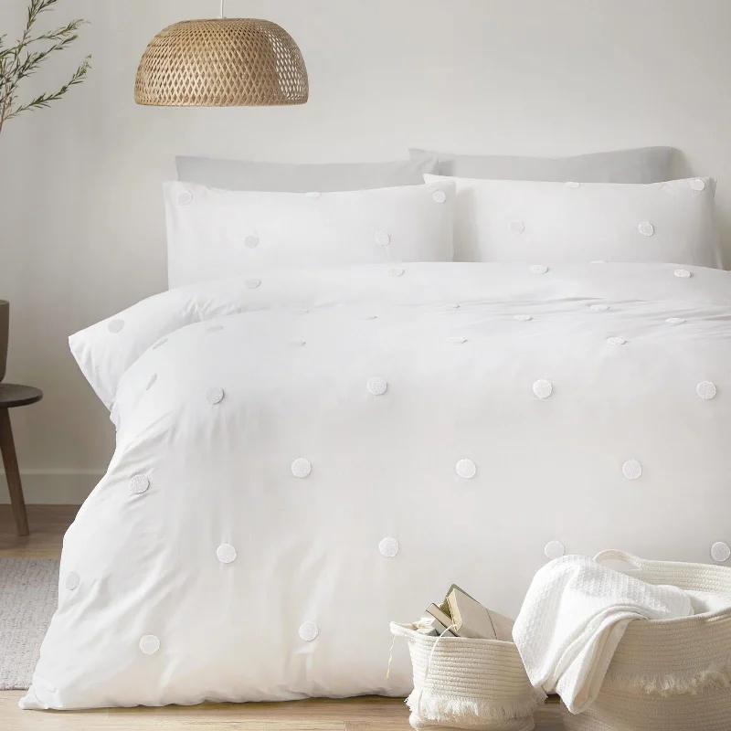 Dot Garden Duvet Cover Set White