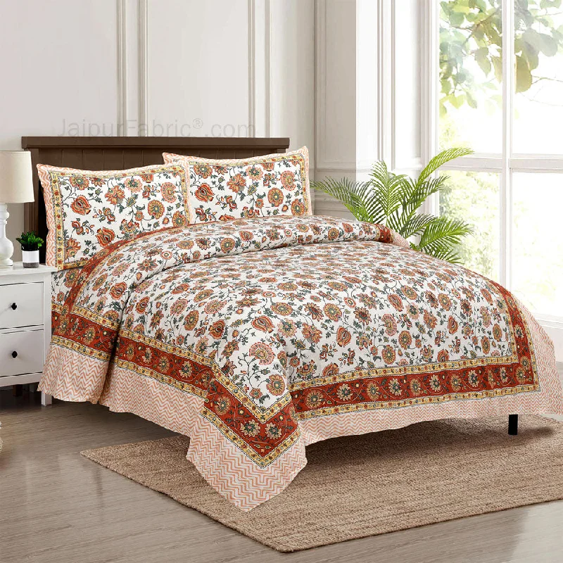 Honey Creeper Jaipur Fabric Double Bed Sheet