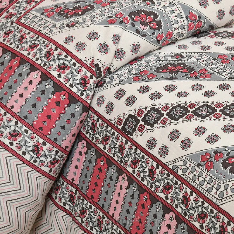 Lienage Pink Jaipur Fabric Double Bed Sheet