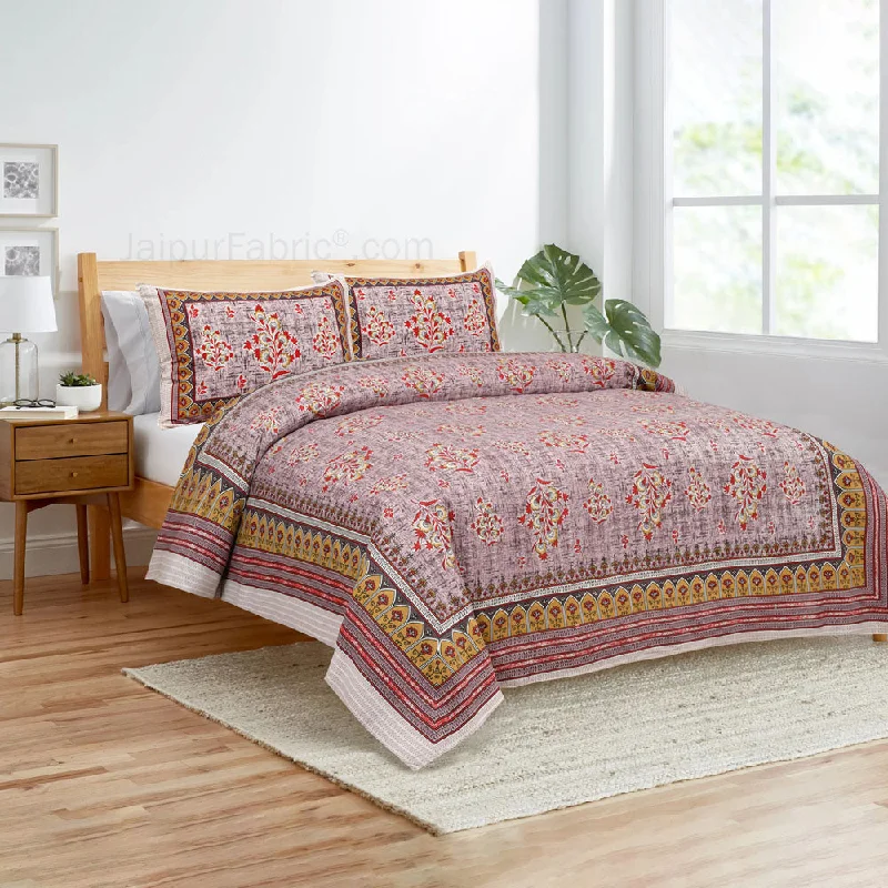 Redish Jaipur Fabric Double Bed Sheet