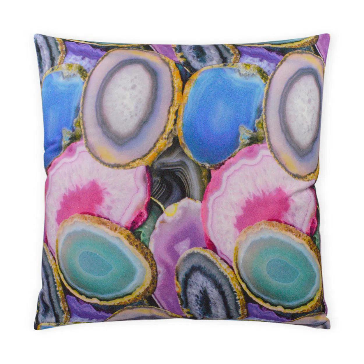 Agate Multi Color Throw Pillow With Insert