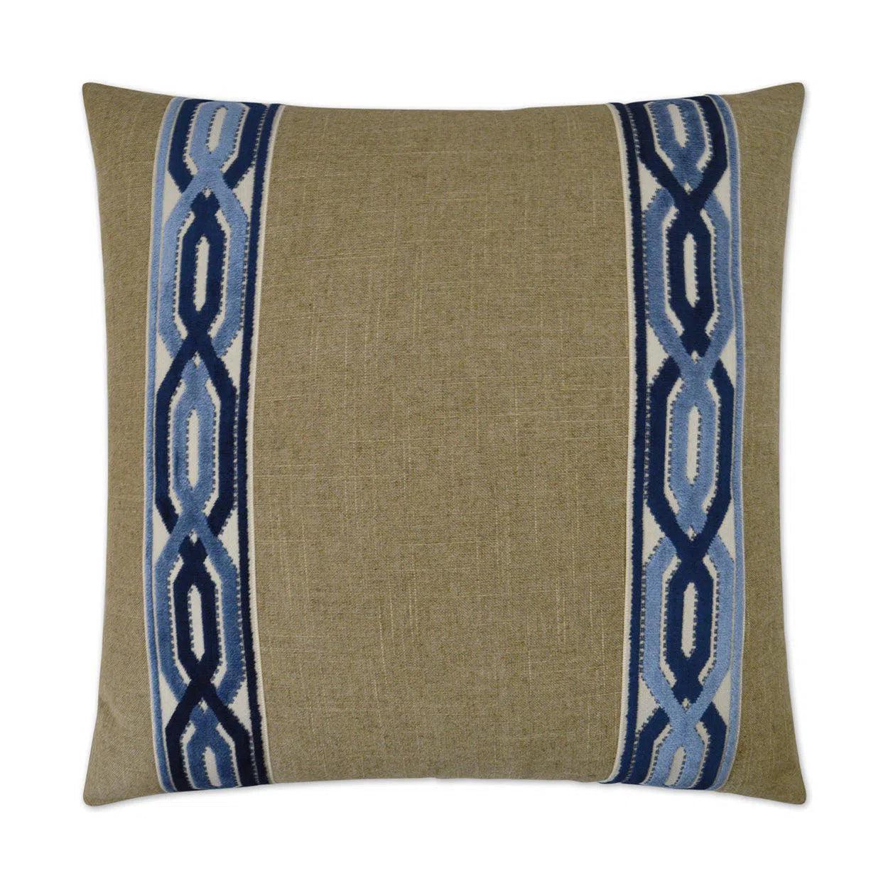 Cannes Blue Throw Pillow With Insert