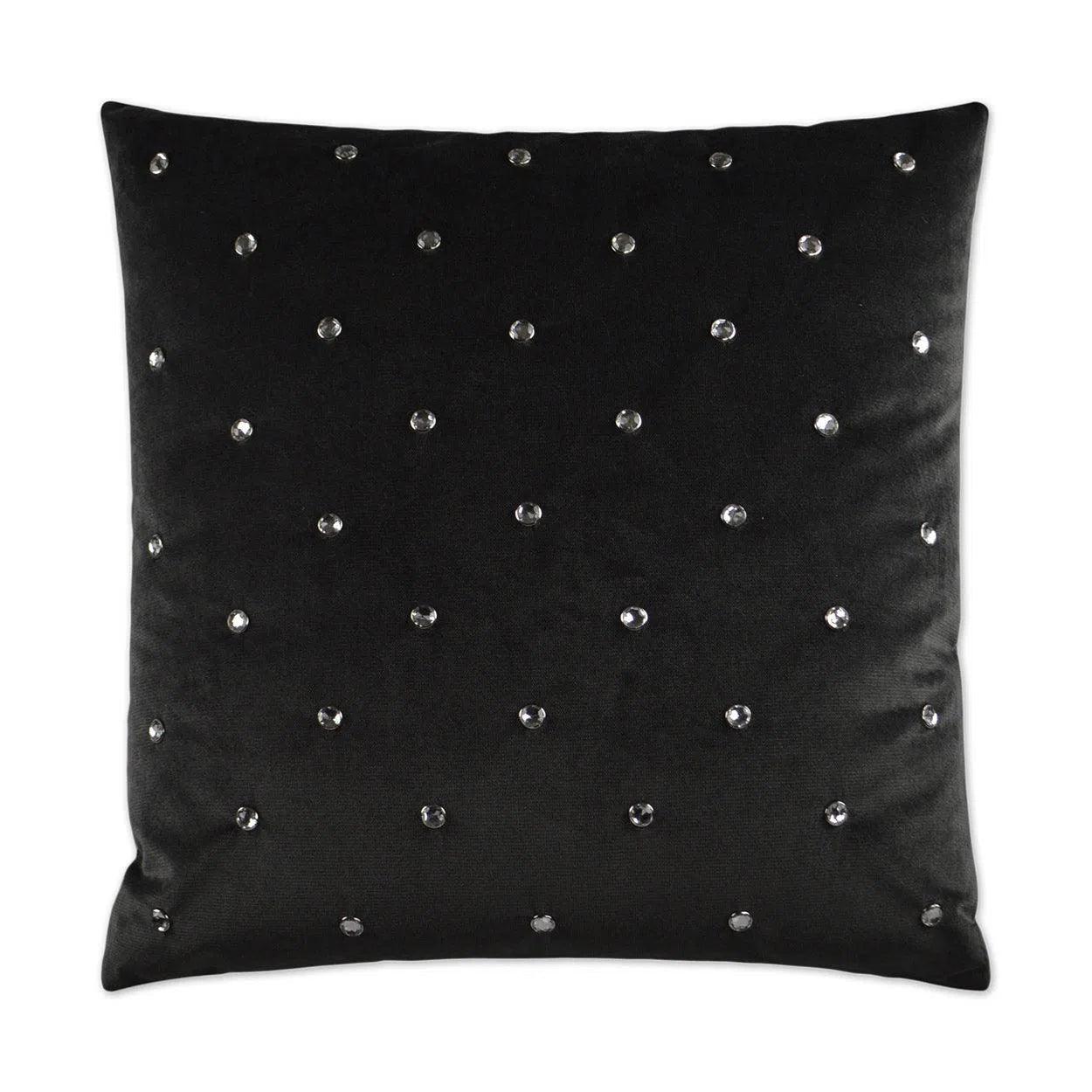 Jewels Charcoal Black Throw Pillow With Insert