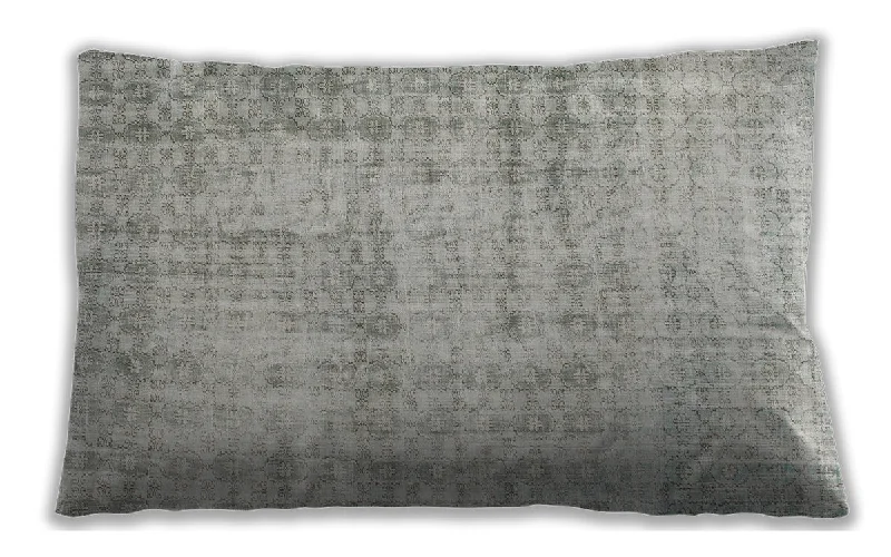 Traditional Classic Indoor Outdoor Rectangular Gray Lumbar Throw Pillow, 13 inch by 19 inch, lbtr2132