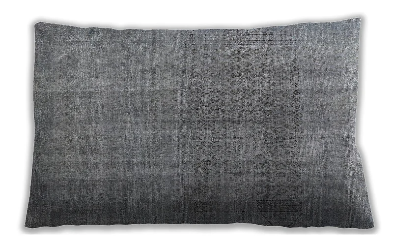 Traditional Classic Indoor Outdoor Rectangular Gray Lumbar Throw Pillow, 13 inch by 19 inch, lbtr3388