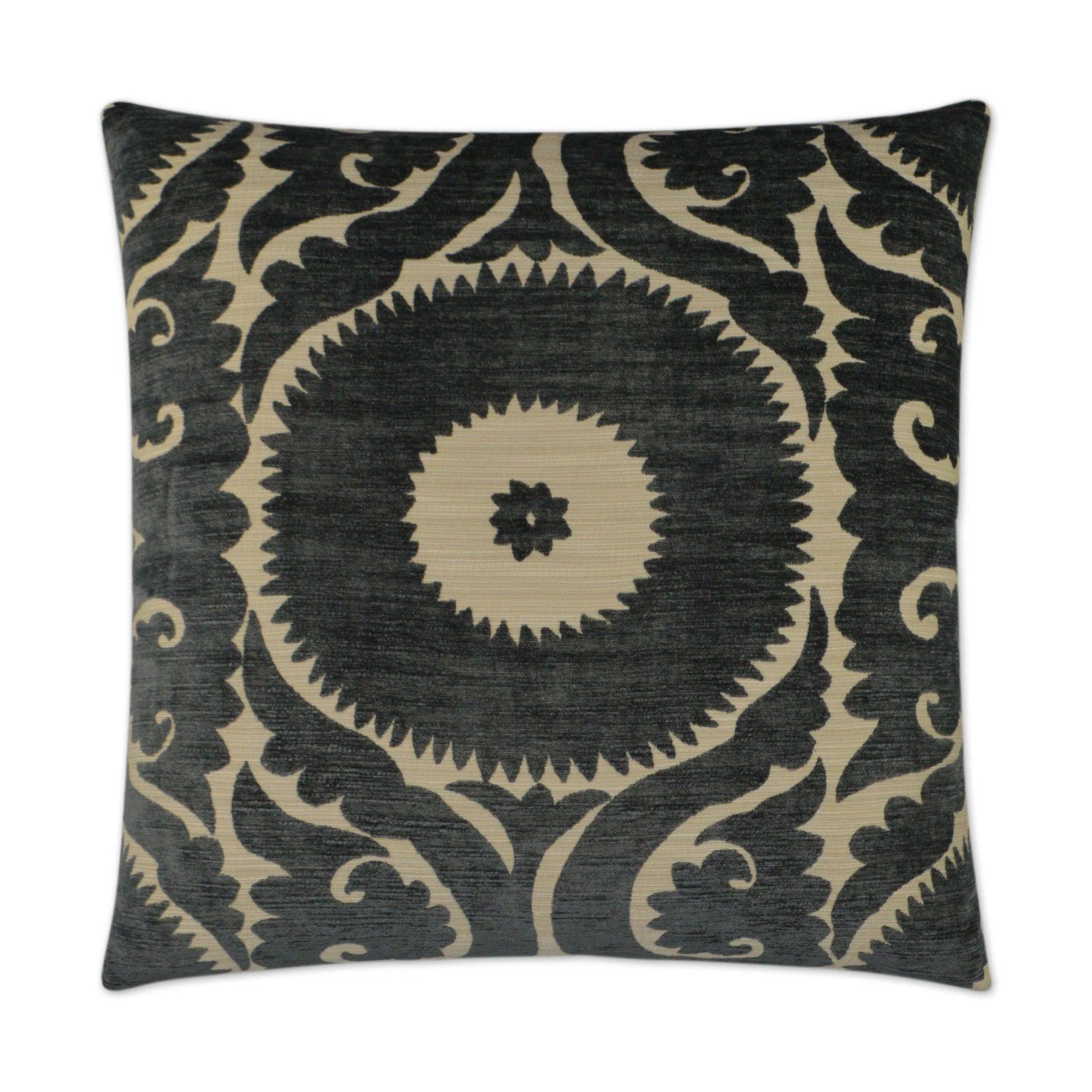 Nebo Smoke Black Throw Pillow With Insert