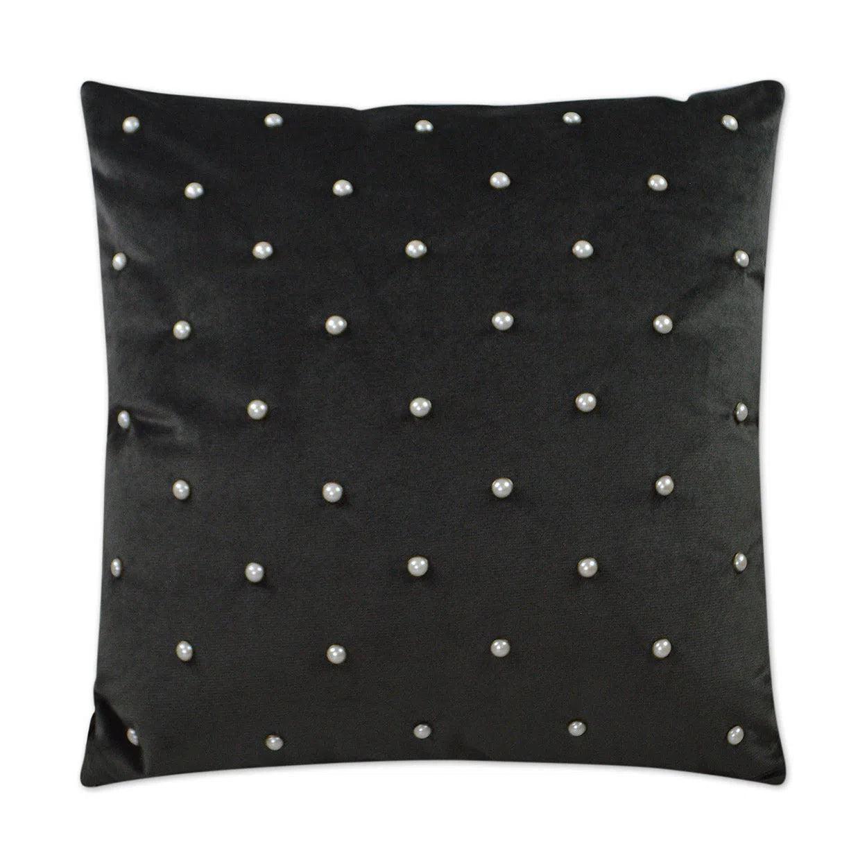 Pearlesque Charcoal Black Throw Pillow With Insert