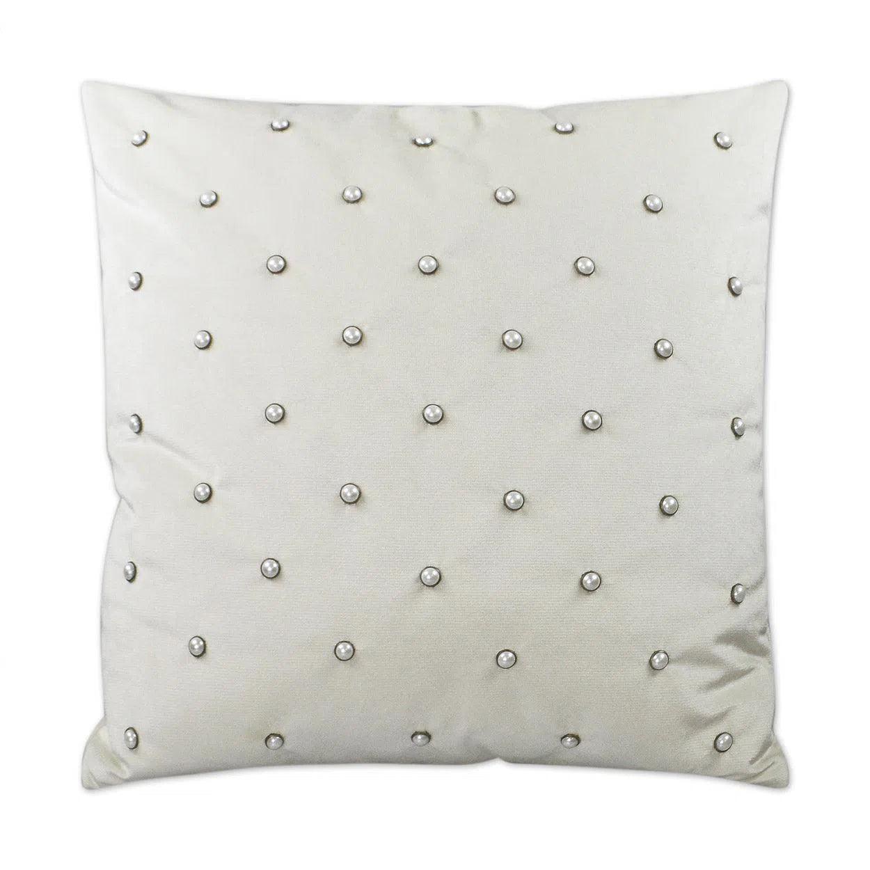 Pearlesque Marshmallow White Throw Pillow With Insert